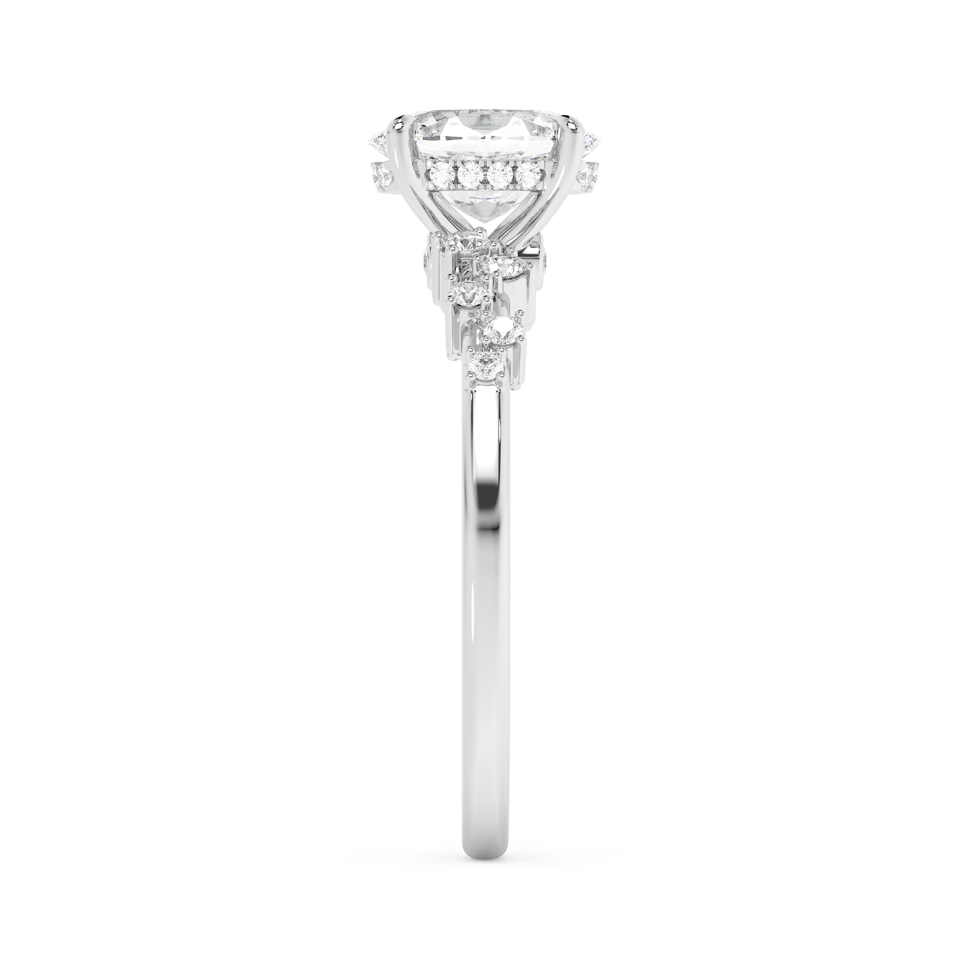 Emerald Solitaire Lab Grown Diamond Engagement Ring