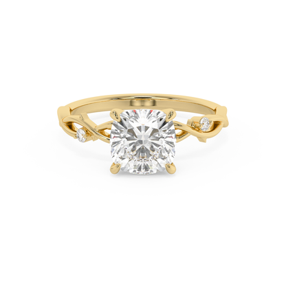 Emerald Solitaire Lab Grown Diamond Engagement Ring