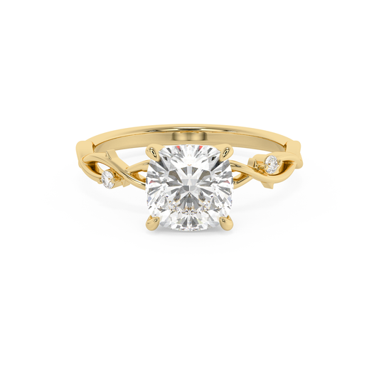 Emerald Solitaire Lab Grown Diamond Engagement Ring