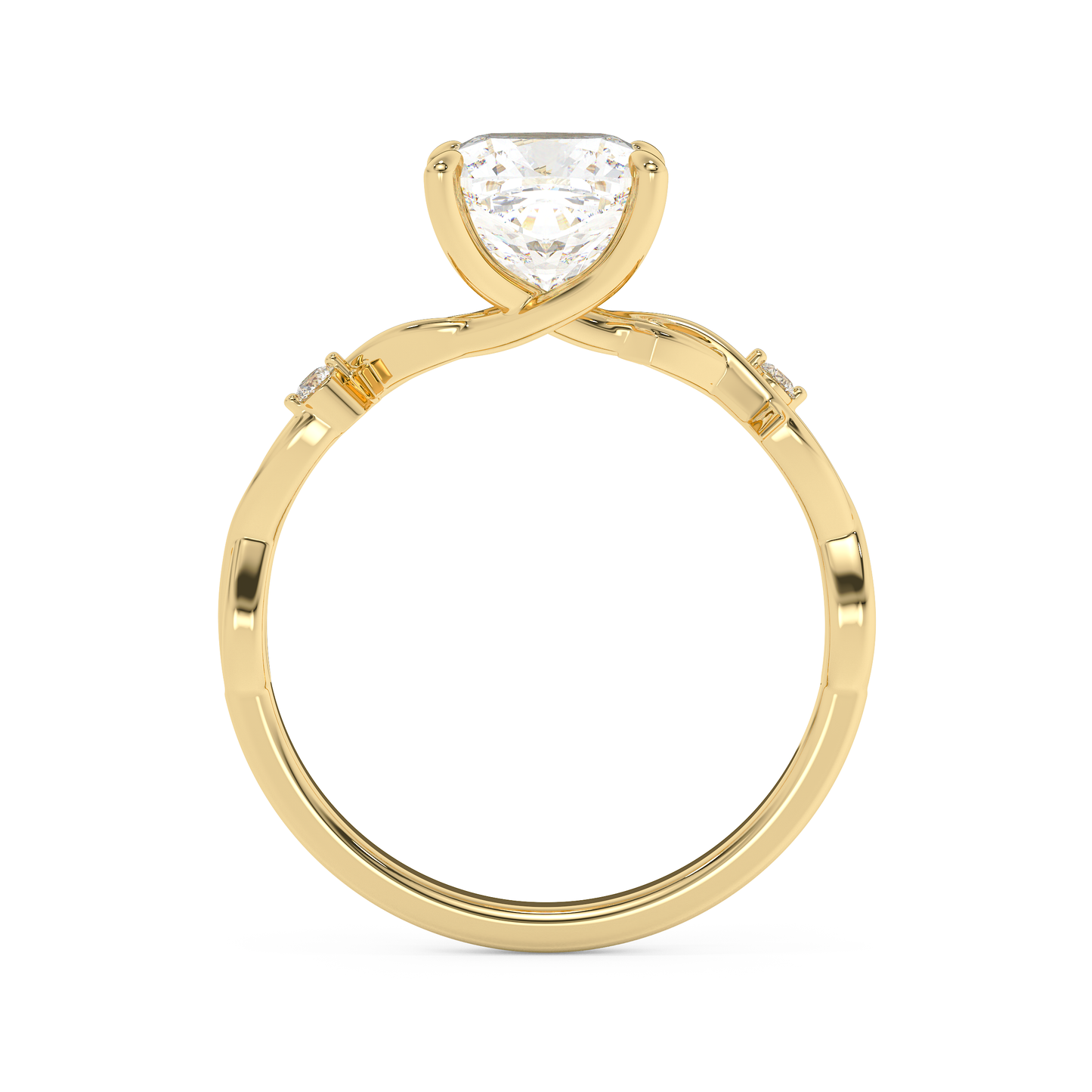 Emerald Solitaire Lab Grown Diamond Engagement Ring