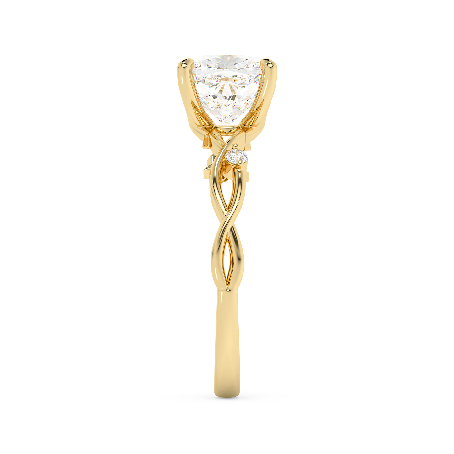 Emerald Solitaire Lab Grown Diamond Engagement Ring