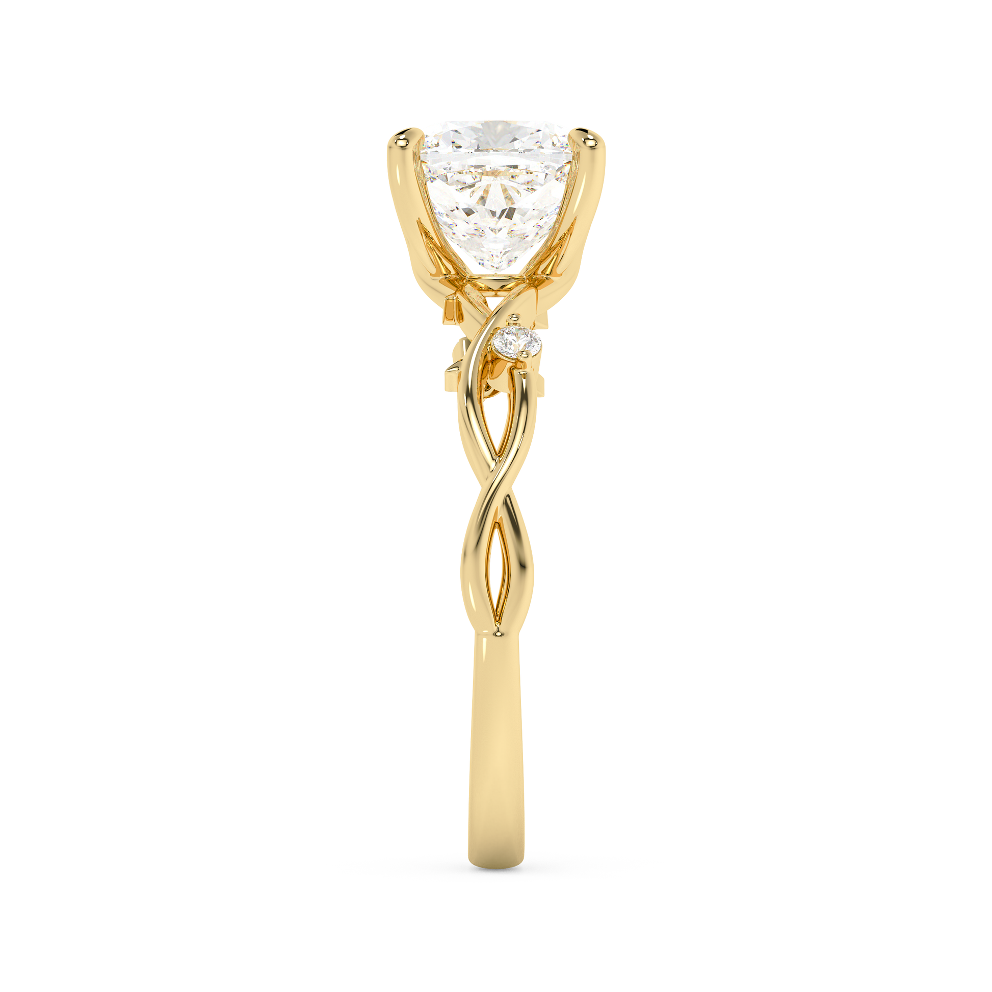 Emerald Solitaire Lab Grown Diamond Engagement Ring