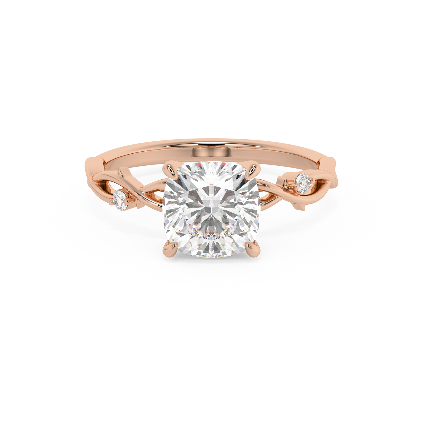 Emerald Solitaire Lab Grown Diamond Engagement Ring