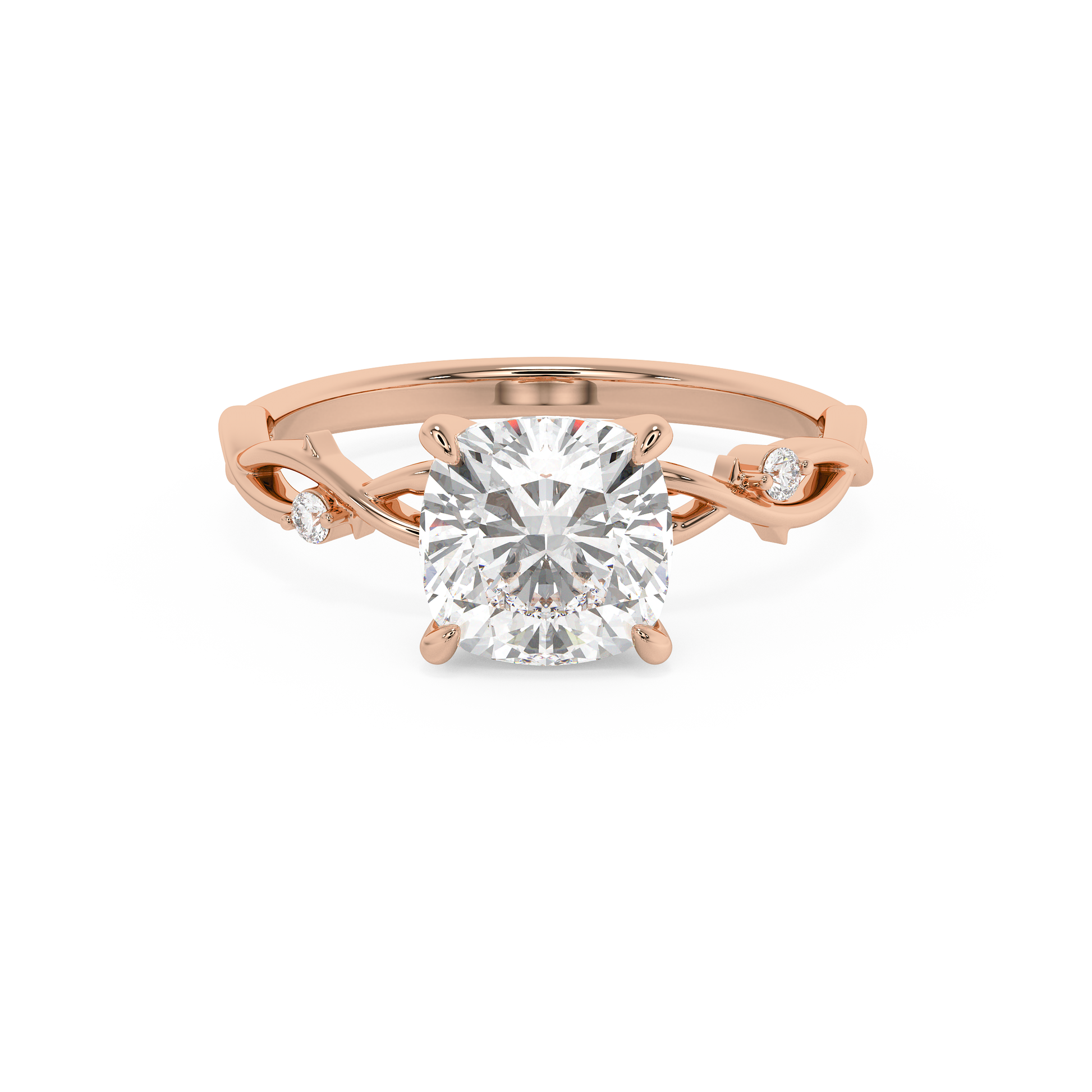 Emerald Solitaire Lab Grown Diamond Engagement Ring