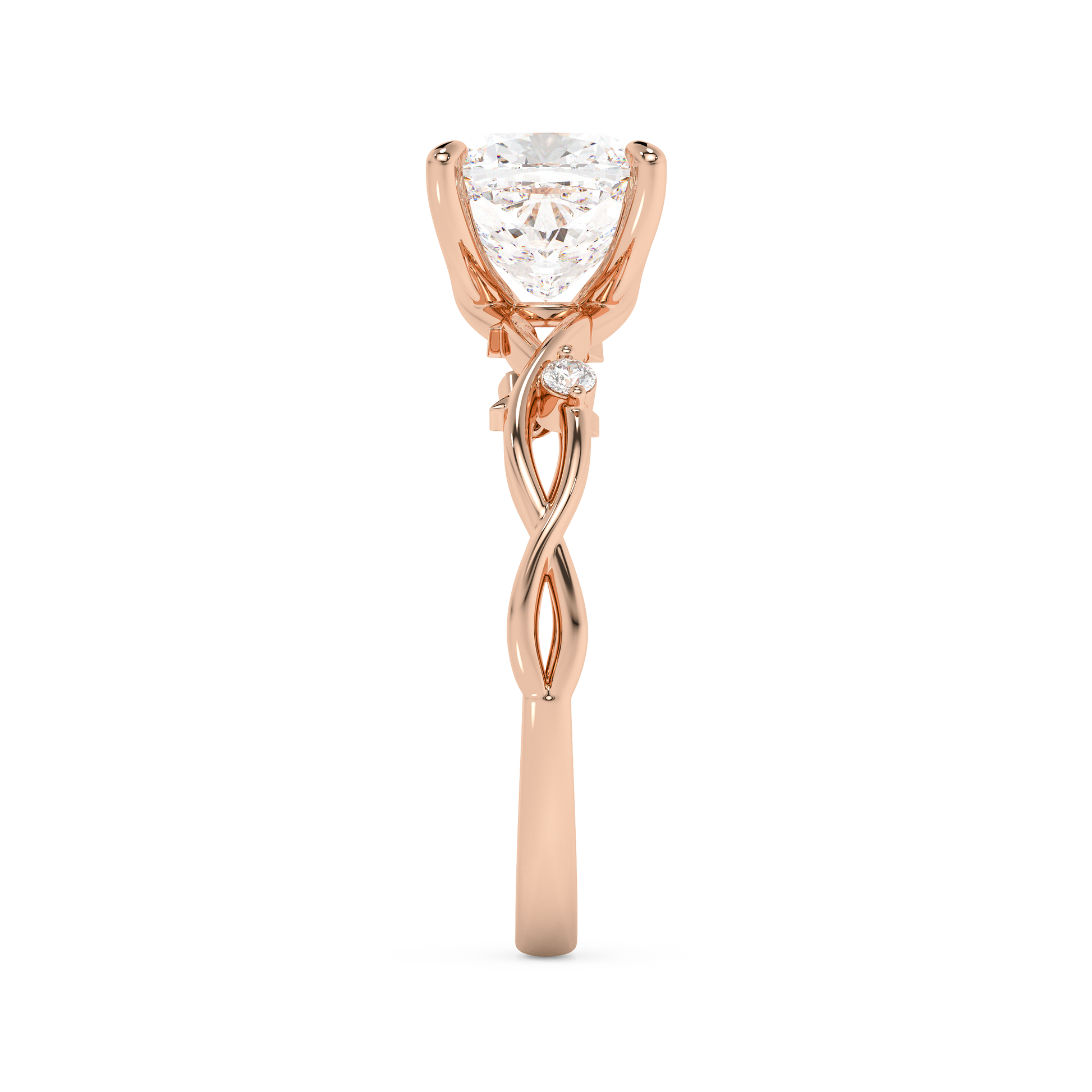 Emerald Solitaire Lab Grown Diamond Engagement Ring