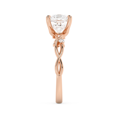 Emerald Solitaire Lab Grown Diamond Engagement Ring