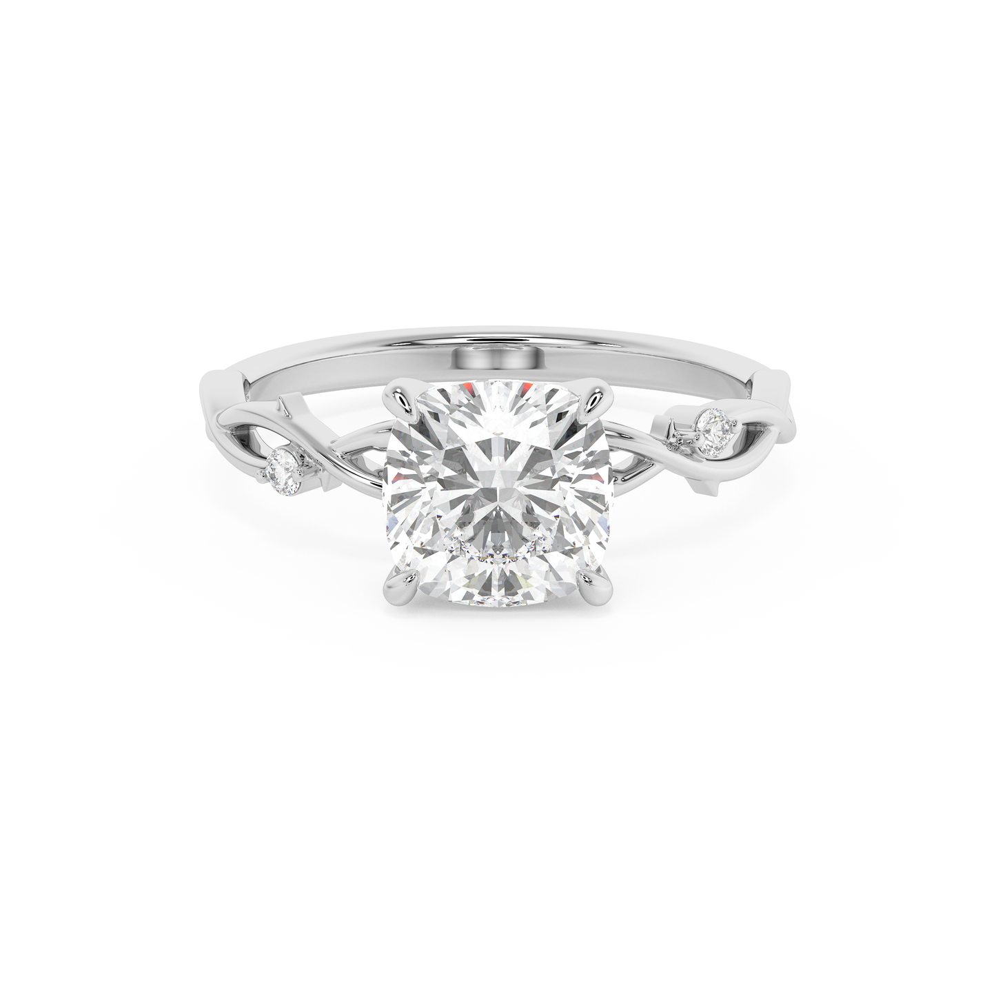 Emerald Solitaire Lab Grown Diamond Engagement Ring