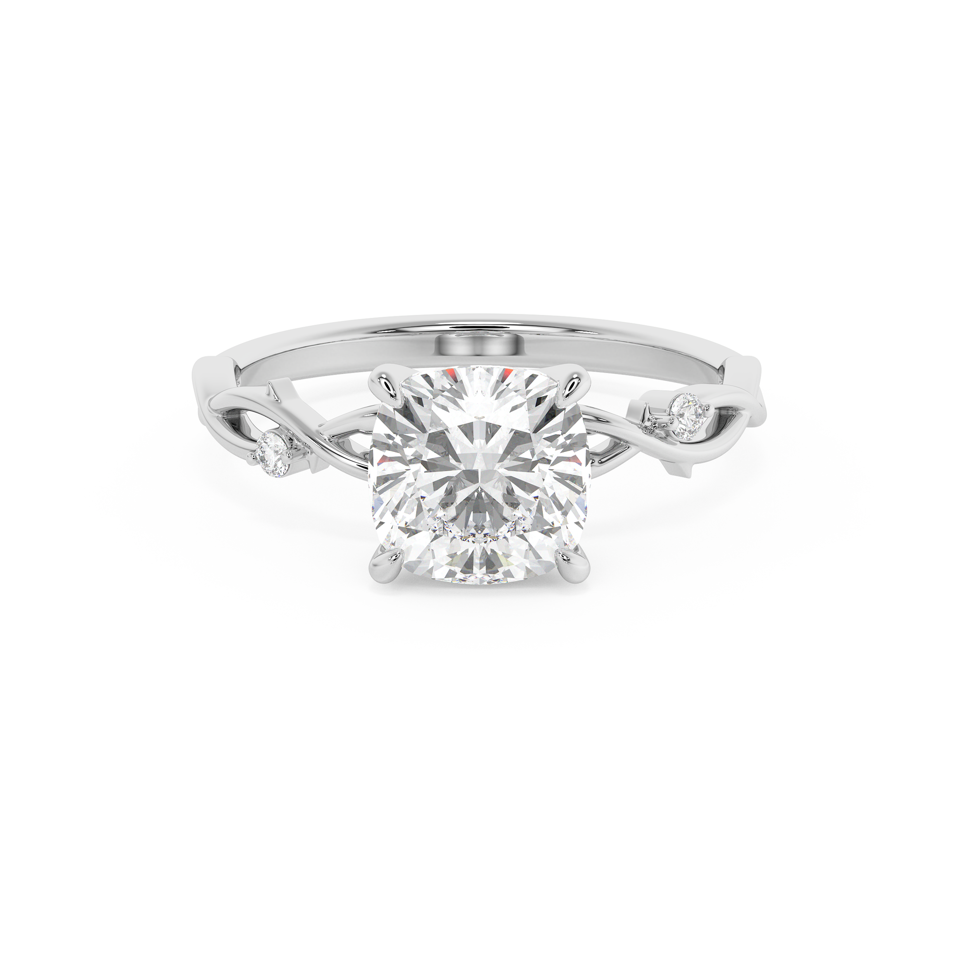 Emerald Solitaire Lab Grown Diamond Engagement Ring