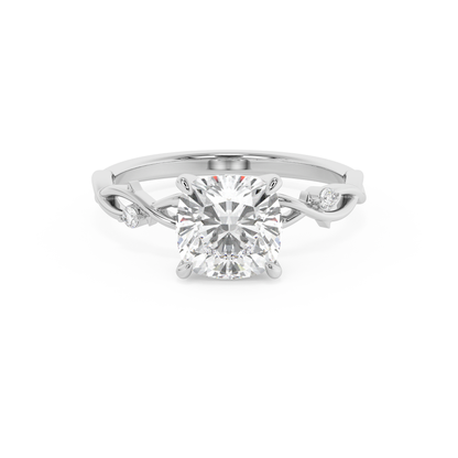 Emerald Solitaire Lab Grown Diamond Engagement Ring