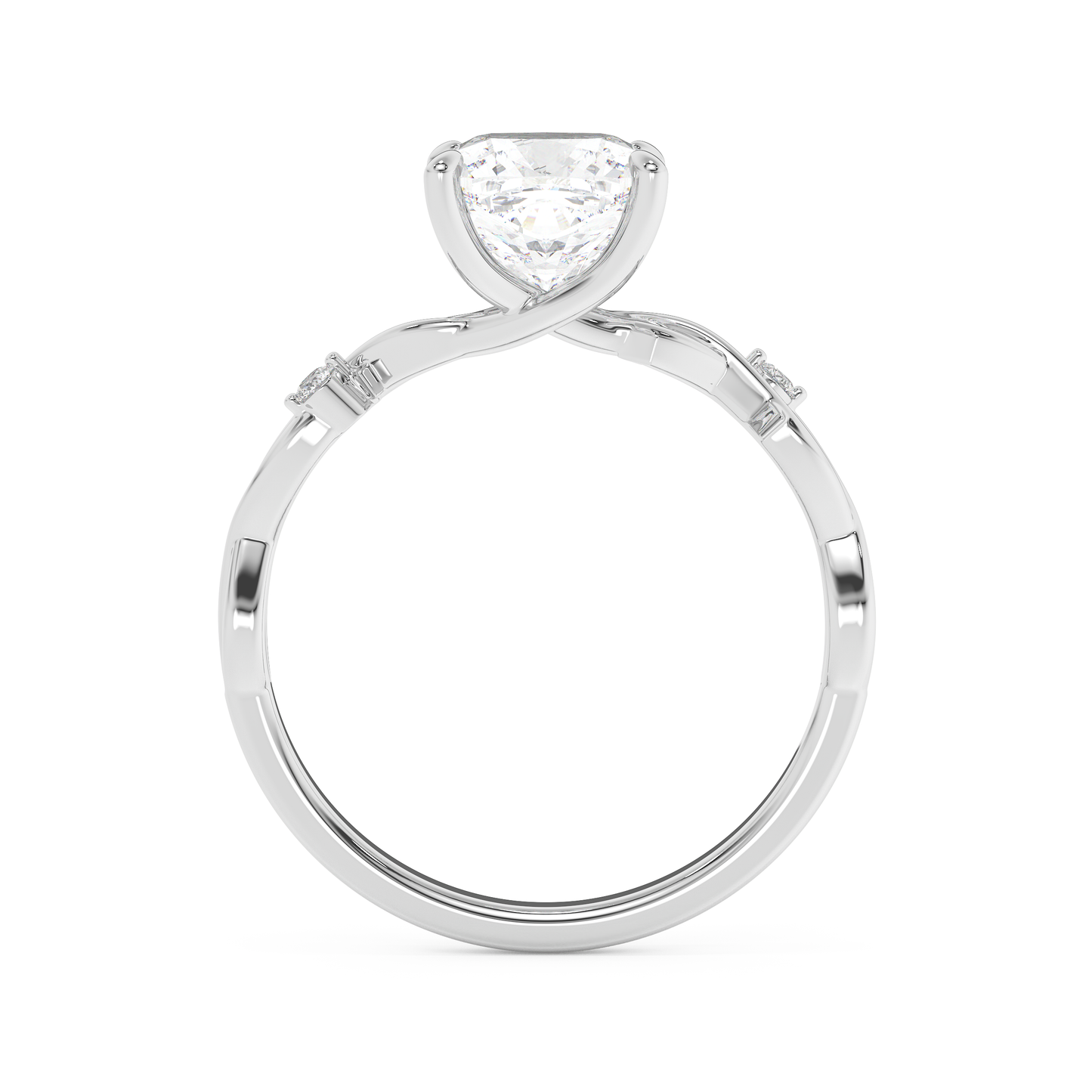 Emerald Solitaire Lab Grown Diamond Engagement Ring