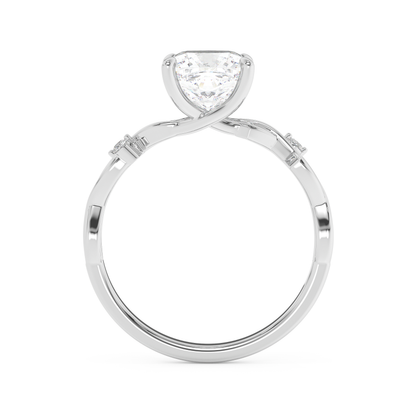 Emerald Solitaire Lab Grown Diamond Engagement Ring