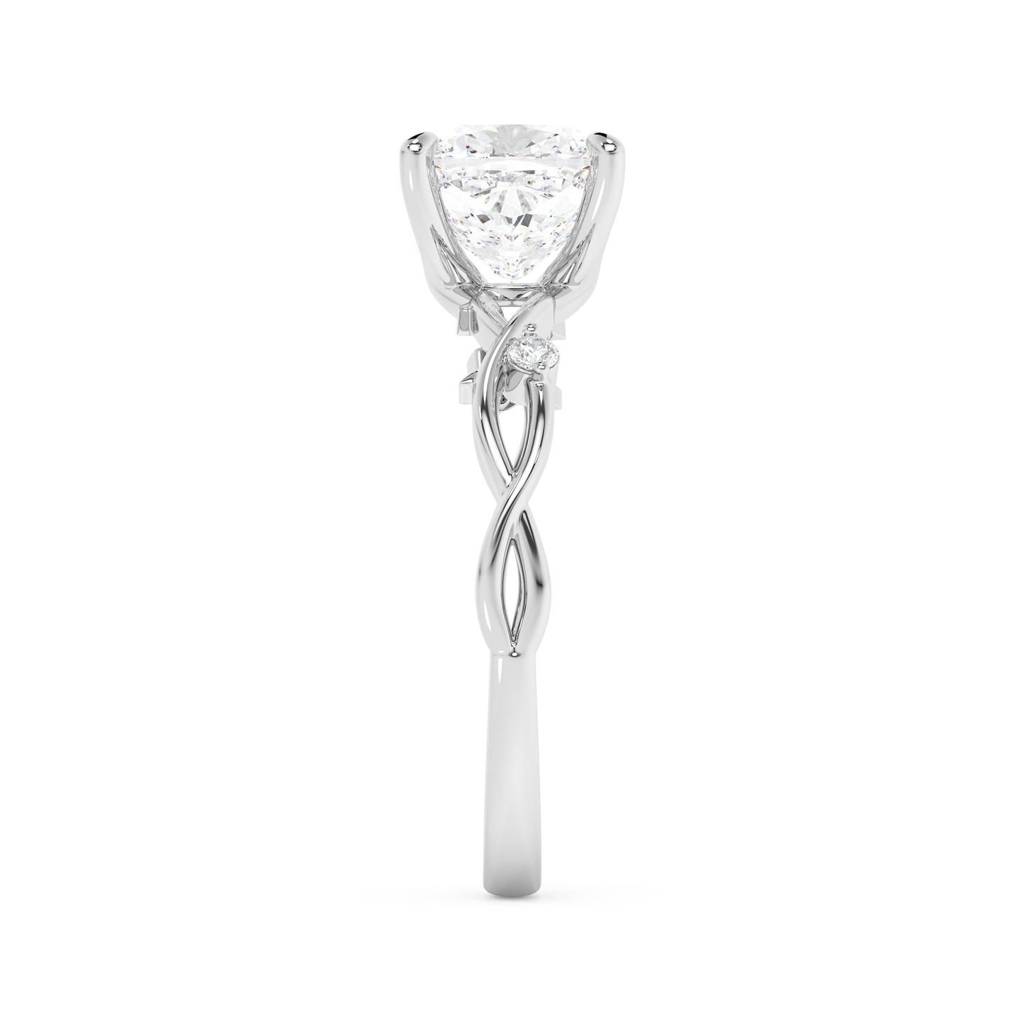 Emerald Solitaire Lab Grown Diamond Engagement Ring