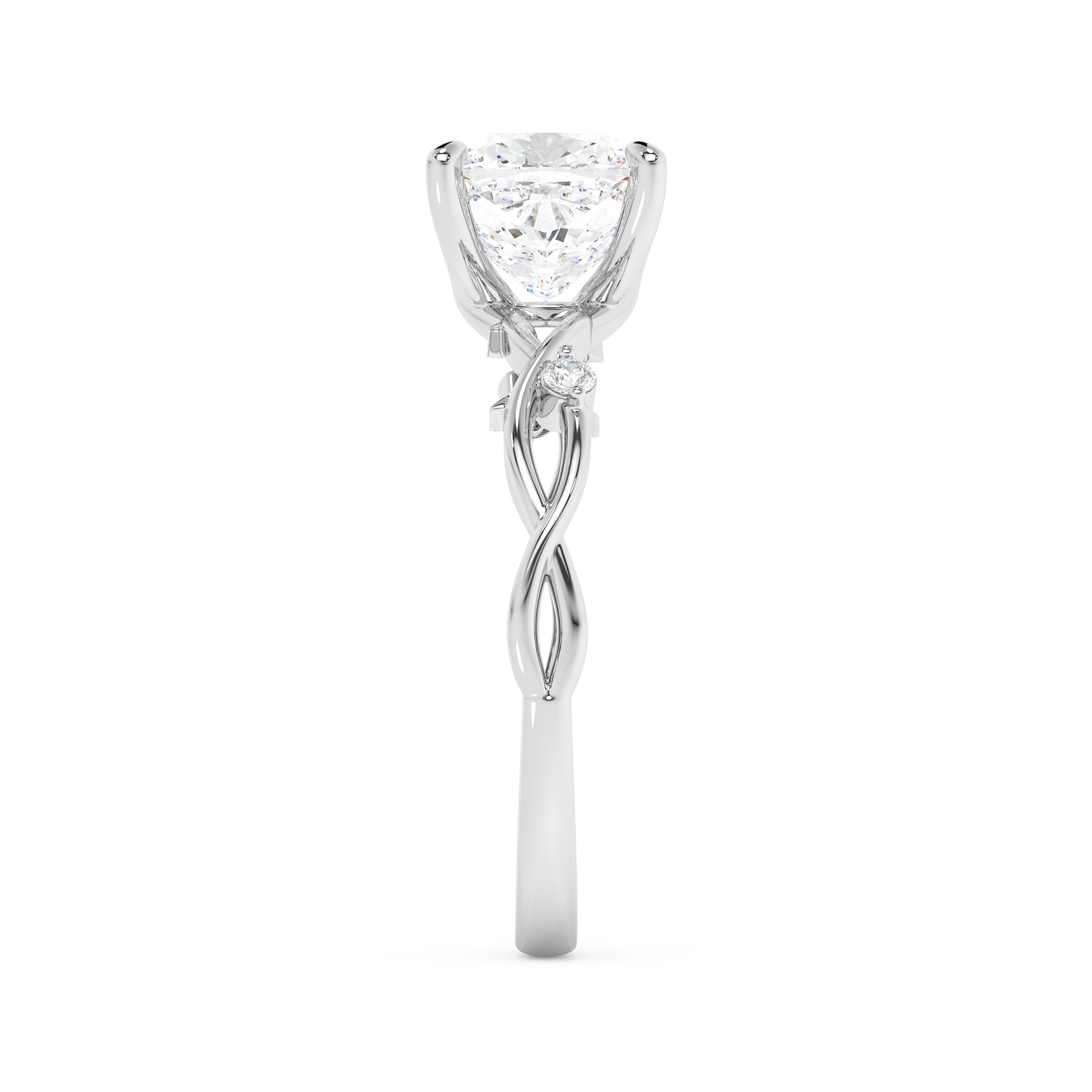 Emerald Solitaire Lab Grown Diamond Engagement Ring