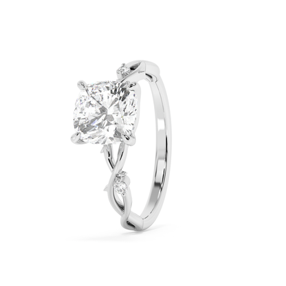 Emerald Solitaire Lab Grown Diamond Engagement Ring