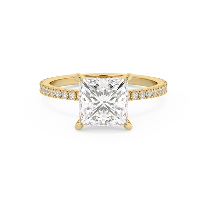 Emerald Solitaire Lab Grown Diamond Engagement Ring