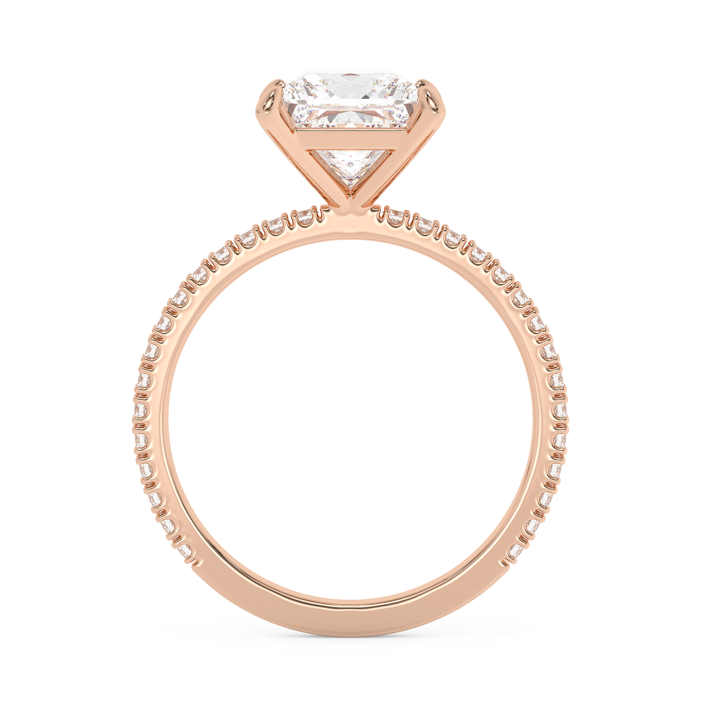 Emerald Solitaire Lab Grown Diamond Engagement Ring