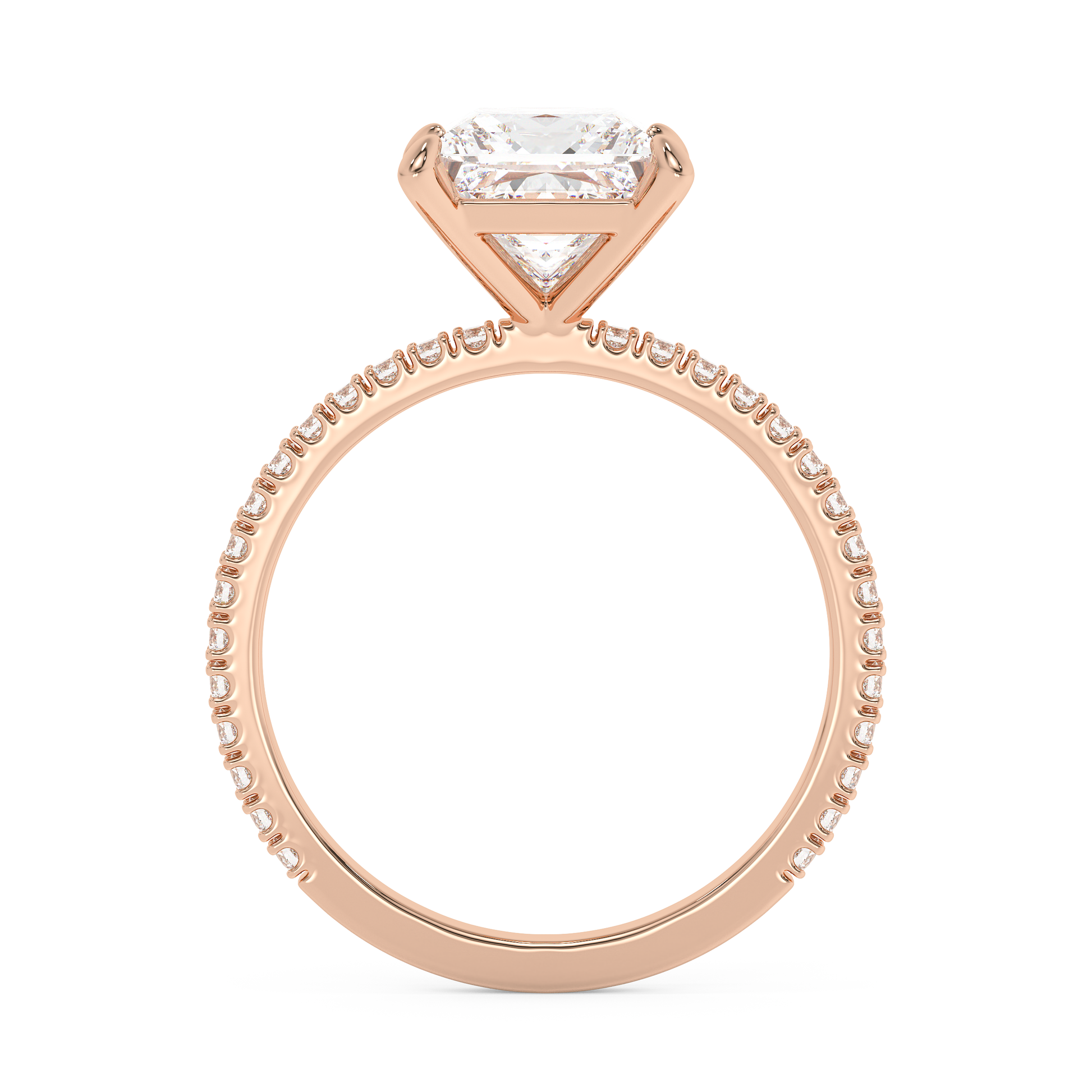 Emerald Solitaire Lab Grown Diamond Engagement Ring