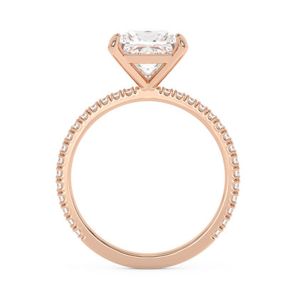 Emerald Solitaire Lab Grown Diamond Engagement Ring