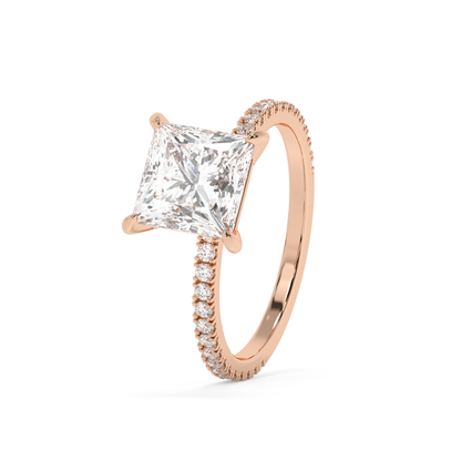 Emerald Solitaire Lab Grown Diamond Engagement Ring