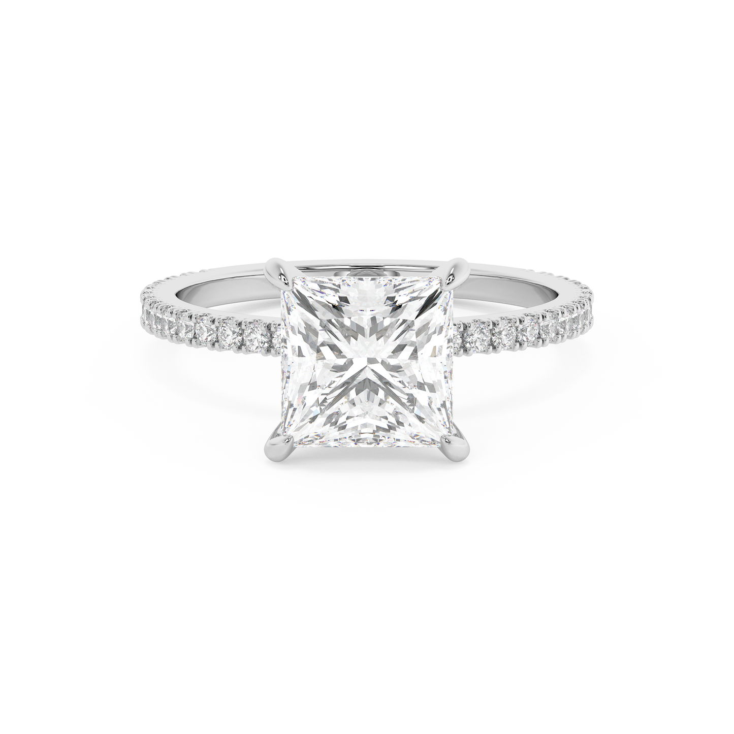 Emerald Solitaire Lab Grown Diamond Engagement Ring