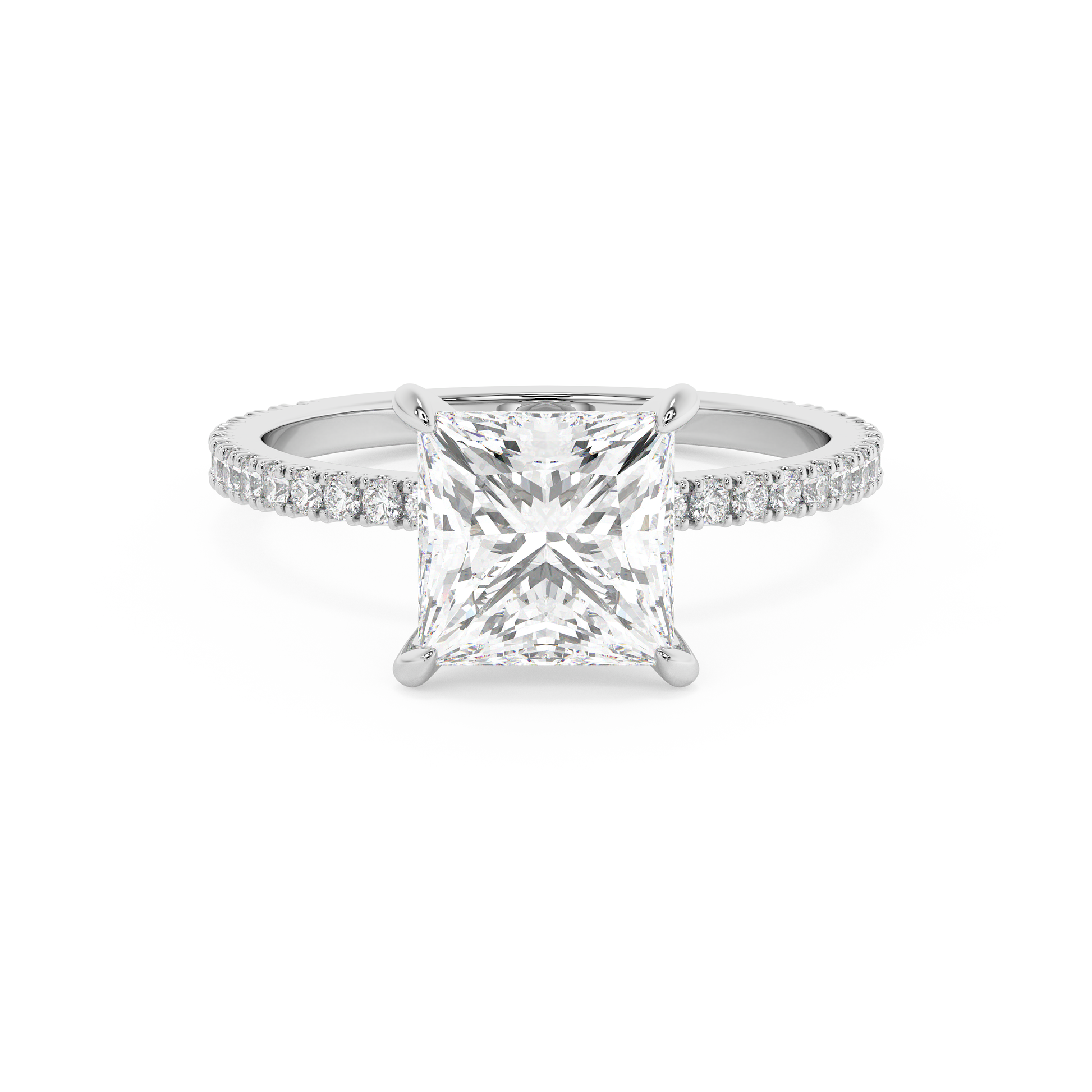 Emerald Solitaire Lab Grown Diamond Engagement Ring