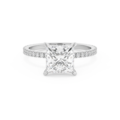 Emerald Solitaire Lab Grown Diamond Engagement Ring