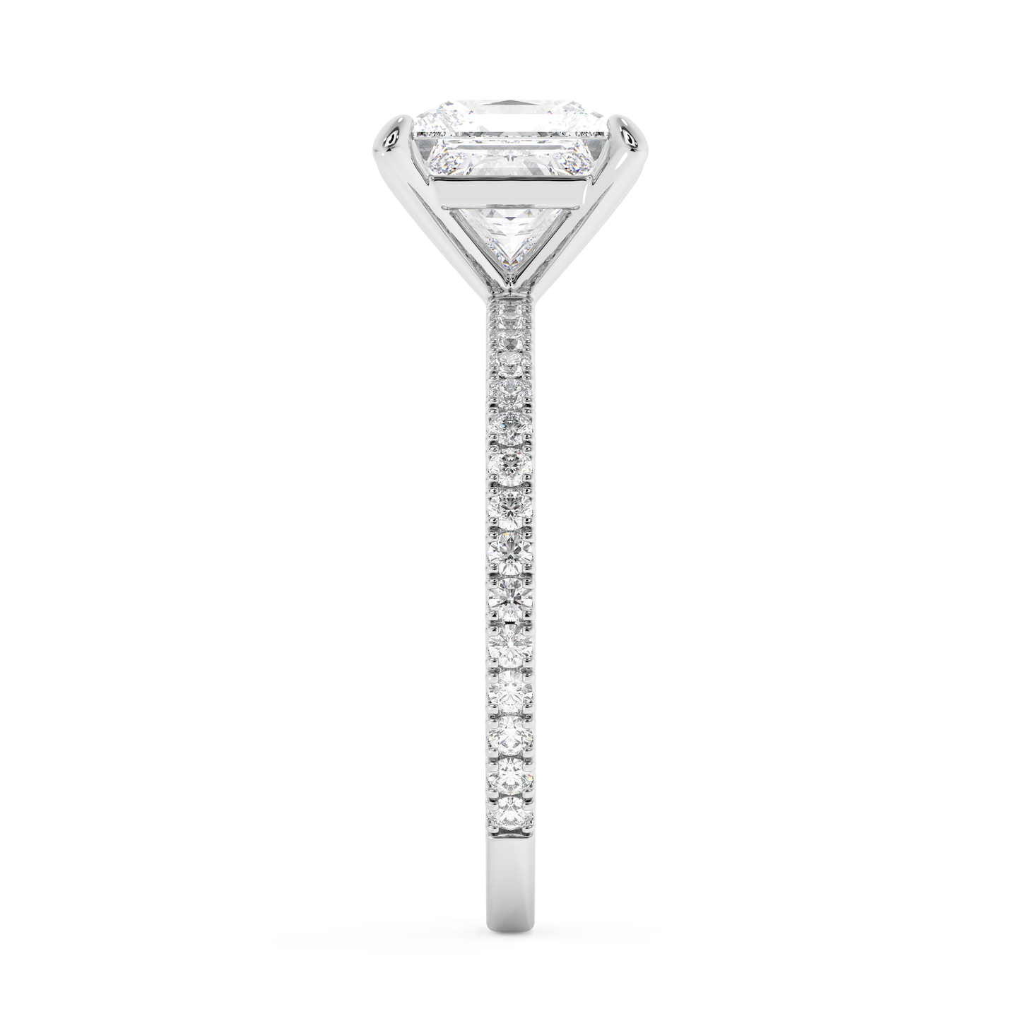 Emerald Solitaire Lab Grown Diamond Engagement Ring