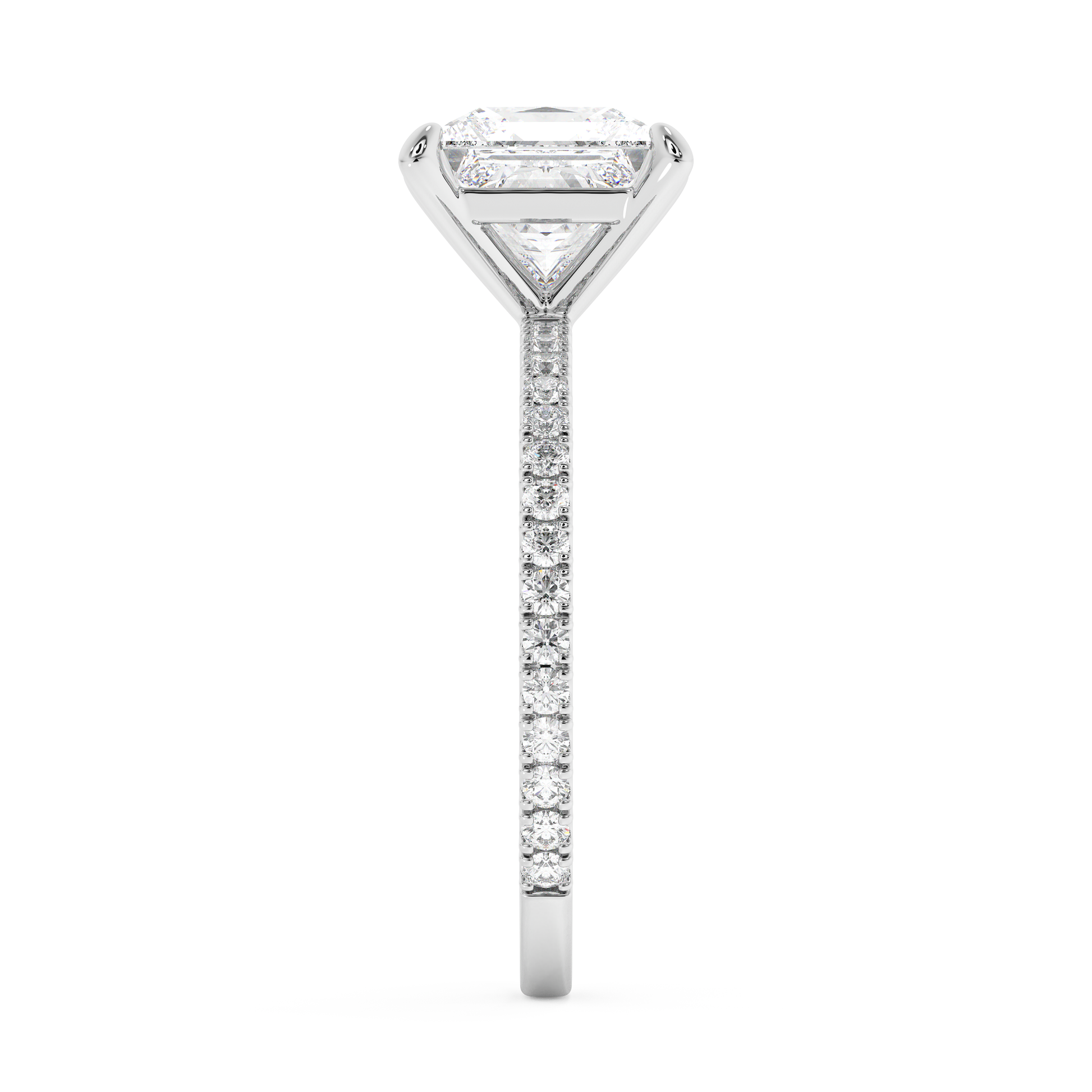 Emerald Solitaire Lab Grown Diamond Engagement Ring