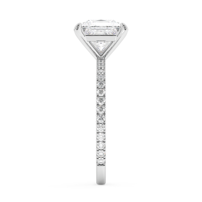 Emerald Solitaire Lab Grown Diamond Engagement Ring