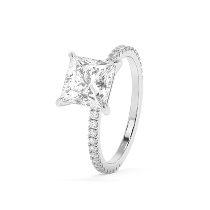 Emerald Solitaire Lab Grown Diamond Engagement Ring