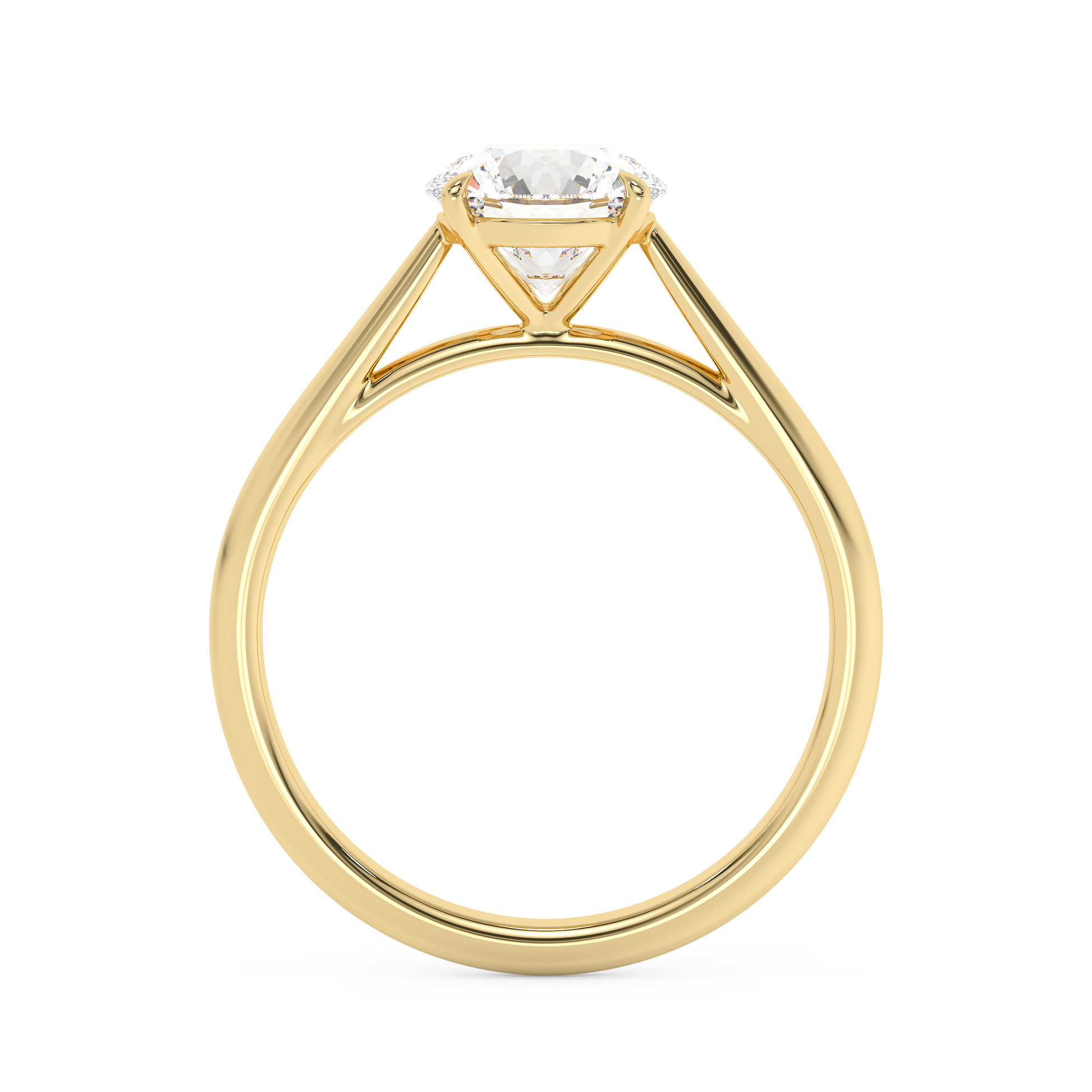 Emerald Solitaire Lab Grown Diamond Engagement Ring