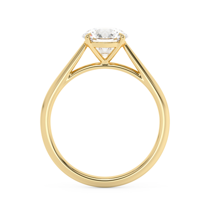 Emerald Solitaire Lab Grown Diamond Engagement Ring