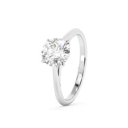 Emerald Solitaire Lab Grown Diamond Engagement Ring