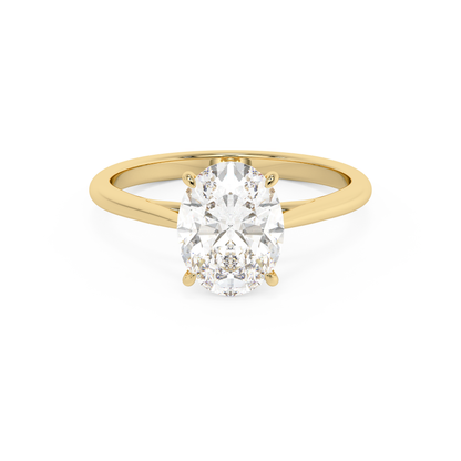 Emerald Solitaire Lab Grown Diamond Engagement Ring