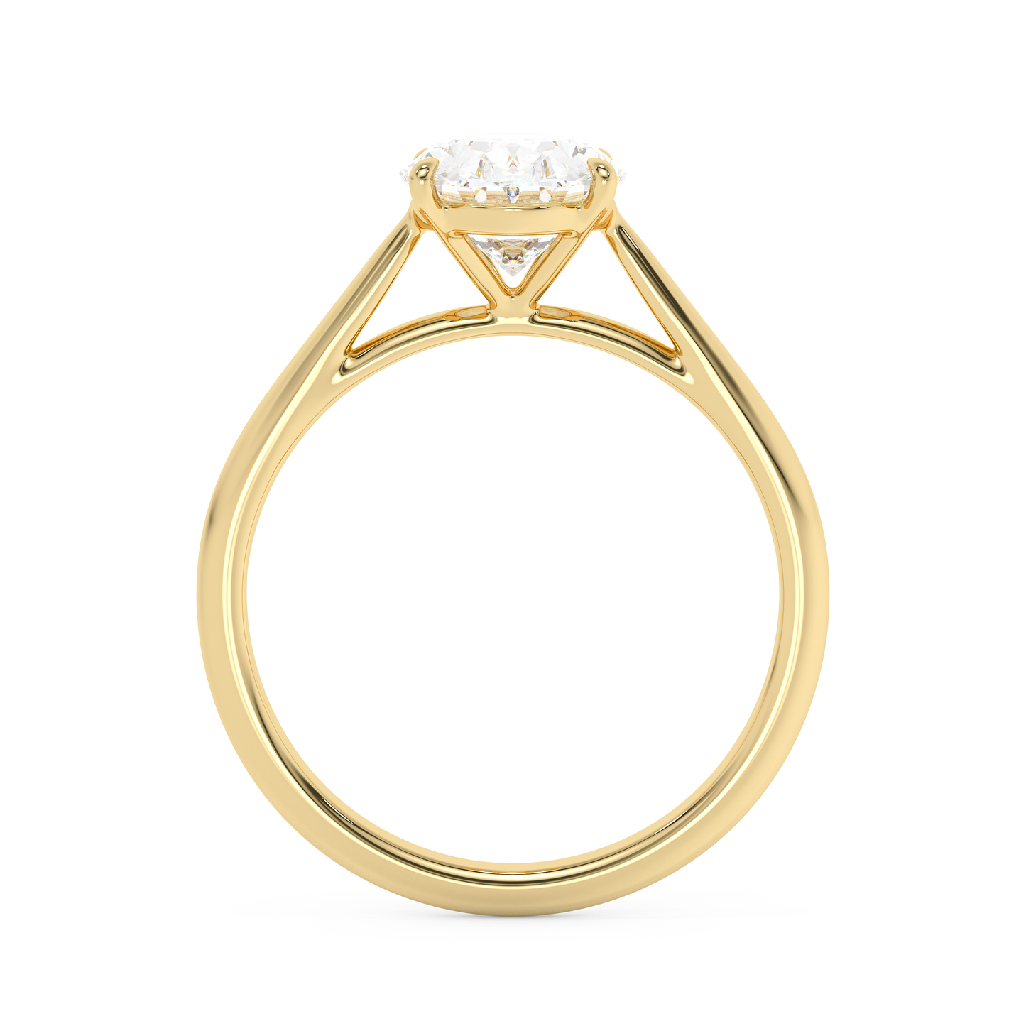 Emerald Solitaire Lab Grown Diamond Engagement Ring