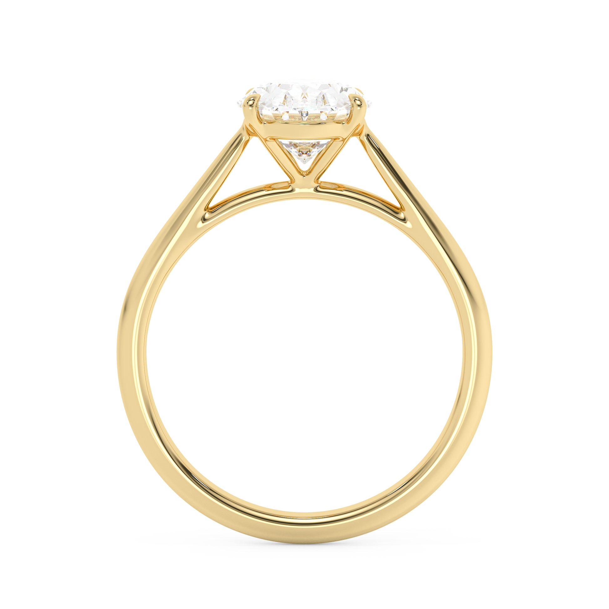 Emerald Solitaire Lab Grown Diamond Engagement Ring