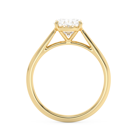 Emerald Solitaire Lab Grown Diamond Engagement Ring