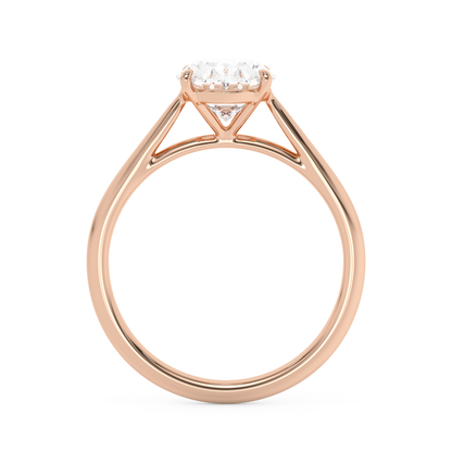 Emerald Solitaire Lab Grown Diamond Engagement Ring