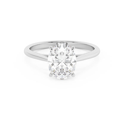 Emerald Solitaire Lab Grown Diamond Engagement Ring