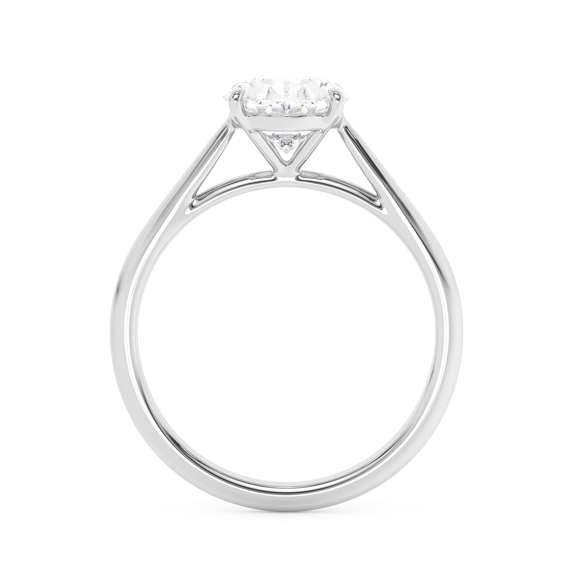 Emerald Solitaire Lab Grown Diamond Engagement Ring