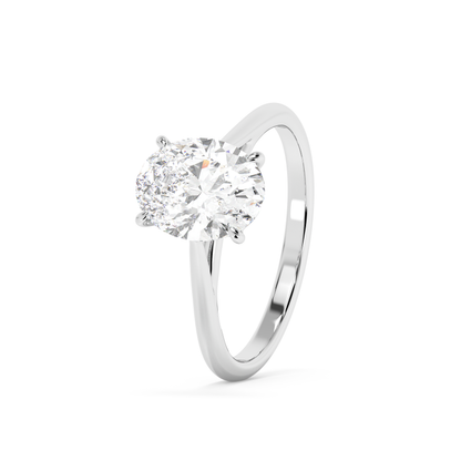 Emerald Solitaire Lab Grown Diamond Engagement Ring