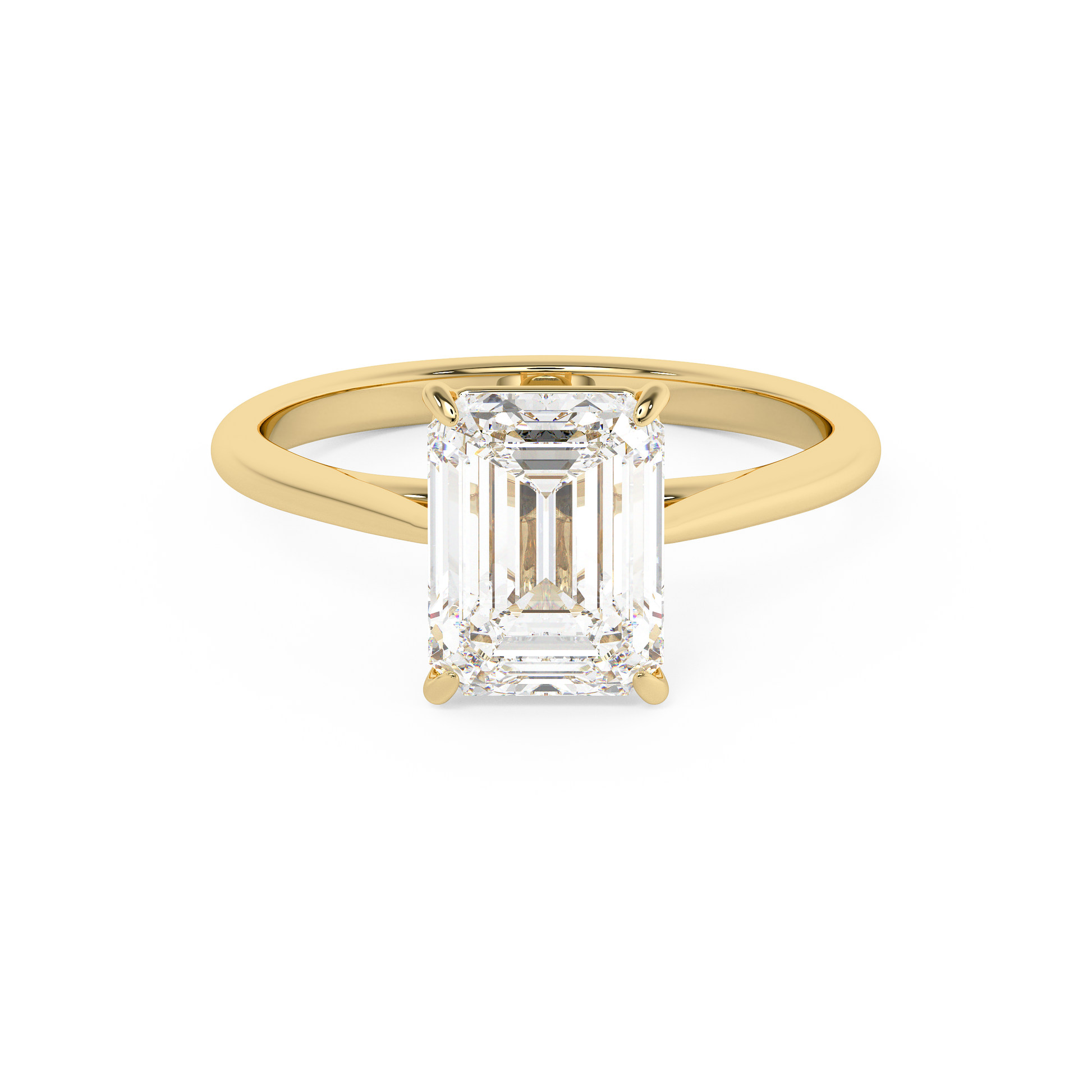 Emerald Solitaire Lab Grown Diamond Engagement Ring