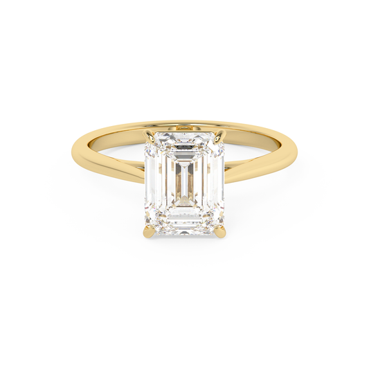 Emerald Solitaire Lab Grown Diamond Engagement Ring