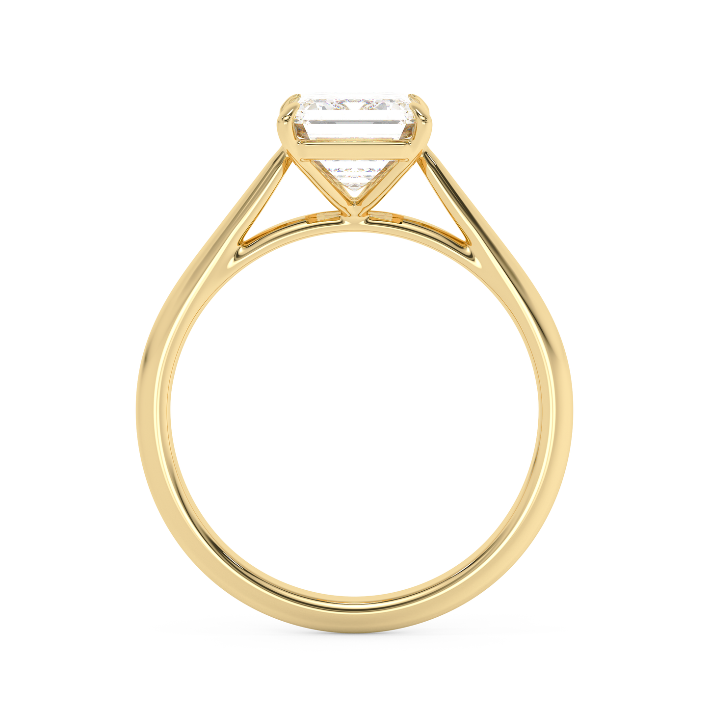 Emerald Solitaire Lab Grown Diamond Engagement Ring
