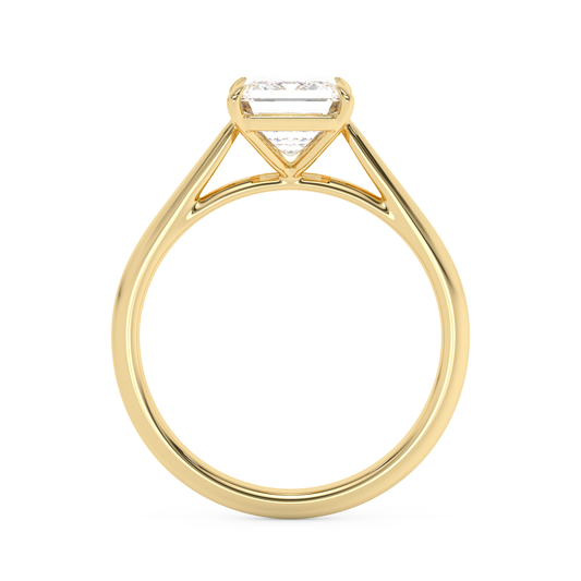 Emerald Solitaire Lab Grown Diamond Engagement Ring