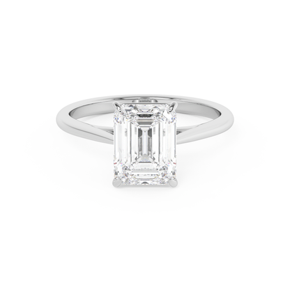 Emerald Solitaire Lab Grown Diamond Engagement Ring