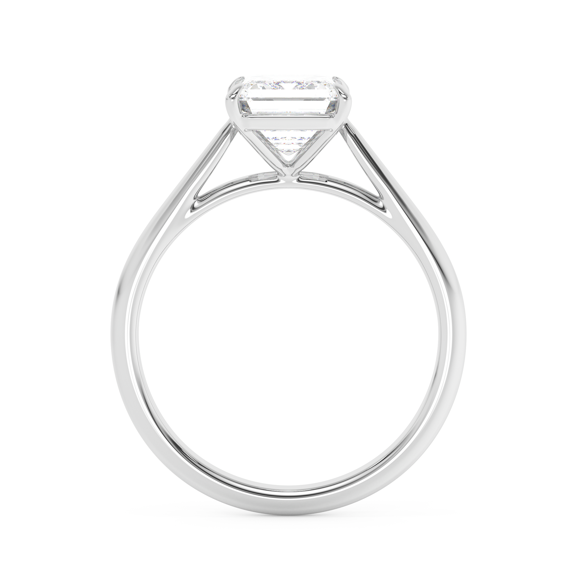 Emerald Solitaire Lab Grown Diamond Engagement Ring