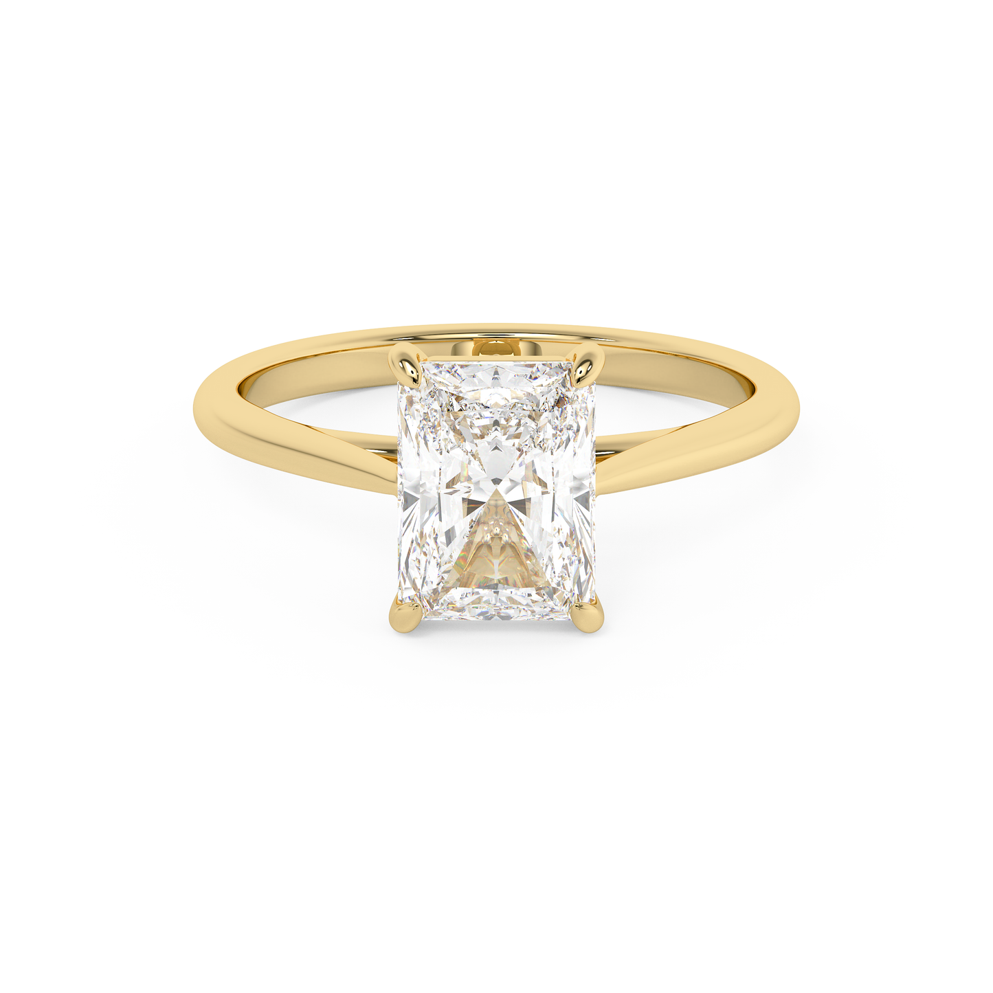 Emerald Solitaire Lab Grown Diamond Engagement Ring
