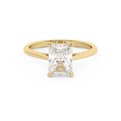 Emerald Solitaire Lab Grown Diamond Engagement Ring