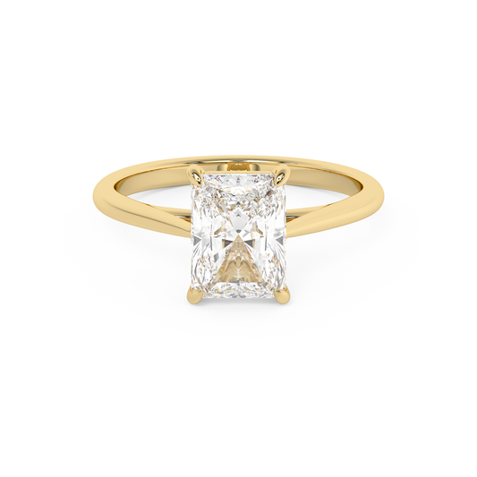 Emerald Solitaire Lab Grown Diamond Engagement Ring